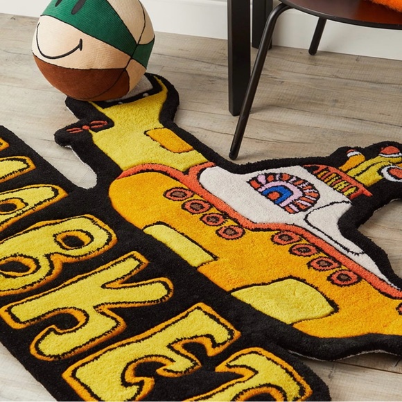 MARKET x Beatles Submarine Plush Rug in Yellow - Brand New - Picture 1 of 11